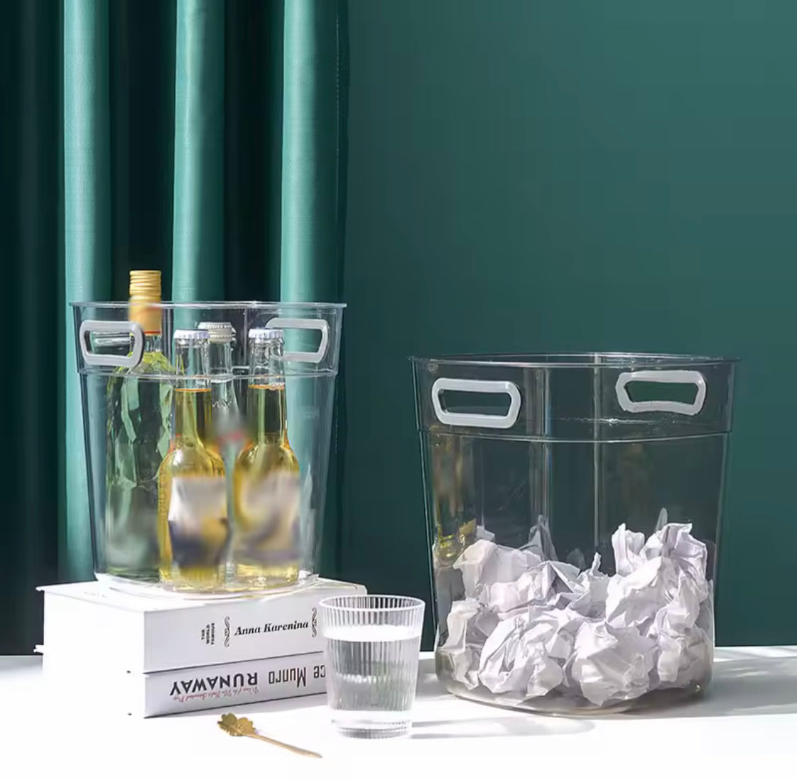 Acrylic Waste Paper Bin, Acrylic Office Dustbin, Kitchen Bathroom Trash Collector, Household Trash Solution, Room New Style Dustbin Acrylic Waste Paper Bin, Acrylic Office Dustbin, Kitchen Bathroom Trash Collector, Household Trash Solution, Room New Style Dustbin